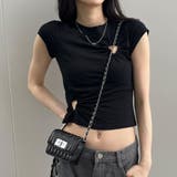 ハートカットアウトショート丈Tシャツ 春 韓国トップス | me Jane | 詳細画像3