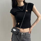 ハートカットアウトショート丈Tシャツ 春 韓国トップス | me Jane | 詳細画像4