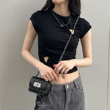 ハートカットアウトショート丈Tシャツ 春 韓国トップス | me Jane | 詳細画像5