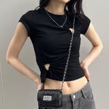 ハートカットアウトショート丈Tシャツ 春 韓国トップス | me Jane | 詳細画像8