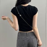 ハートカットアウトショート丈Tシャツ 春 韓国トップス | me Jane | 詳細画像10