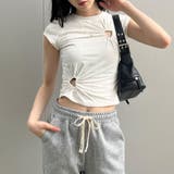 ハートカットアウトショート丈Tシャツ 春 韓国トップス | me Jane | 詳細画像13