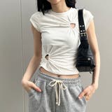 ハートカットアウトショート丈Tシャツ 春 韓国トップス | me Jane | 詳細画像16