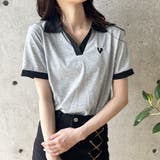 胸ハート配色スキッパーポロトップス | me Jane | 詳細画像10