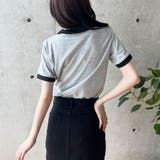 胸ハート配色スキッパーポロトップス | me Jane | 詳細画像12