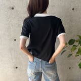 胸ハート配色スキッパーポロトップス | me Jane | 詳細画像19