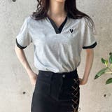 胸ハート配色スキッパーポロトップス | me Jane | 詳細画像7