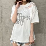 キラキラロゴレース切替Tシャツ | me Jane | 詳細画像14