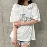 キラキラロゴレース切替Tシャツ | me Jane | 詳細画像15