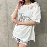 キラキラロゴレース切替Tシャツ | me Jane | 詳細画像16