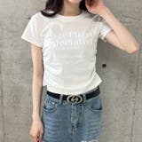 エンボス加工ロゴ半袖Tシャツ | me Jane | 詳細画像3
