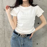 エンボス加工ロゴ半袖Tシャツ | me Jane | 詳細画像5
