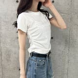 エンボス加工ロゴ半袖Tシャツ | me Jane | 詳細画像8