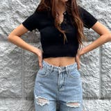 ブラック | バックオープンショート丈リブニット | me Jane