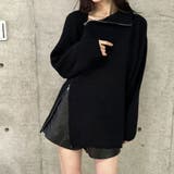 ブラック | スタンドカラーダブルZIPニット | me Jane