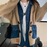 デニム×ケーブルニットレイヤード風カーディガン | me Jane | 詳細画像10 