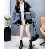 デニム切替ラインリブニットカーディガン | me Jane | 詳細画像7