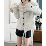 ハンドステッチフードファーニットカーディガン | me Jane | 詳細画像9