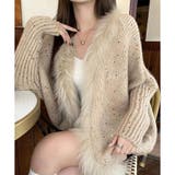 ファー付キラキラニットカーディガン | me Jane | 詳細画像7