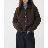 ブラウン | 配色ニットカーディガン | me Jane