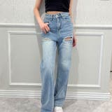 バッグダメージデニムストレートパンツ | me Jane | 詳細画像2