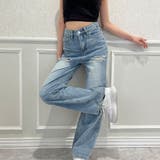 バッグダメージデニムストレートパンツ | me Jane | 詳細画像4