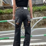 【新色追加!!】バッグダメージデニムストレートパンツ | me Jane | 詳細画像31