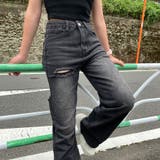 【新色追加!!】バッグダメージデニムストレートパンツ | me Jane | 詳細画像33