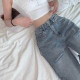 【新色追加!!】バッグダメージデニムストレートパンツ | me Jane | 詳細画像6