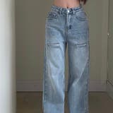 【新色追加!!】バッグダメージデニムストレートパンツ | me Jane | 詳細画像7