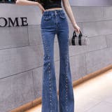 ビジュー付き裾フリンジフレアデニムパンツ | me Jane | 詳細画像2