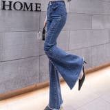 ビジュー付き裾フリンジフレアデニムパンツ | me Jane | 詳細画像3