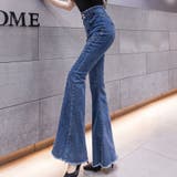 ビジュー付き裾フリンジフレアデニムパンツ | me Jane | 詳細画像6