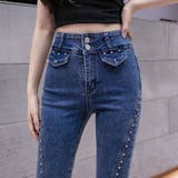 ビジュー付き裾フリンジフレアデニムパンツ | me Jane | 詳細画像8