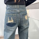 バックポケットダメージデニムストレートパンツ | me Jane | 詳細画像10