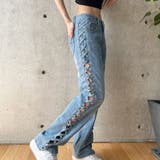 サイドカットアウトデニムストレートパンツ | me Jane | 詳細画像16
