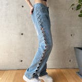 サイドカットアウトデニムストレートパンツ | me Jane | 詳細画像18