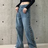 【新色追加】サイドカットアウトデニムストレートパンツ | me Jane | 詳細画像28