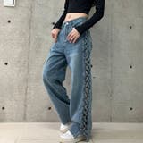 【新色追加】サイドカットアウトデニムストレートパンツ | me Jane | 詳細画像29