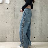 【新色追加】サイドカットアウトデニムストレートパンツ | me Jane | 詳細画像31