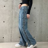 【新色追加】サイドカットアウトデニムストレートパンツ | me Jane | 詳細画像33