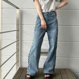【新色追加】サイドカットアウトデニムストレートパンツ | me Jane | 詳細画像36