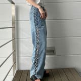 【新色追加】サイドカットアウトデニムストレートパンツ | me Jane | 詳細画像38