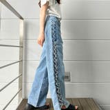 【新色追加】サイドカットアウトデニムストレートパンツ | me Jane | 詳細画像40