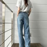 【新色追加】サイドカットアウトデニムストレートパンツ | me Jane | 詳細画像41