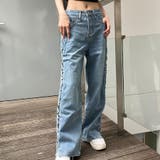 【新色追加】サイドカットアウトデニムストレートパンツ | me Jane | 詳細画像43