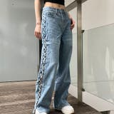 【新色追加】サイドカットアウトデニムストレートパンツ | me Jane | 詳細画像44