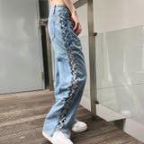 【新色追加】サイドカットアウトデニムストレートパンツ | me Jane | 詳細画像45