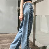 【新色追加】サイドカットアウトデニムストレートパンツ | me Jane | 詳細画像46