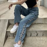 【新色追加】サイドカットアウトデニムストレートパンツ | me Jane | 詳細画像47